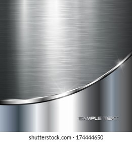 Metallic background, vector polished steel texture.