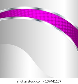 Metallic background with violet element