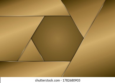 Metallic background.Luxury of gold and silver polygon shape modern design.
