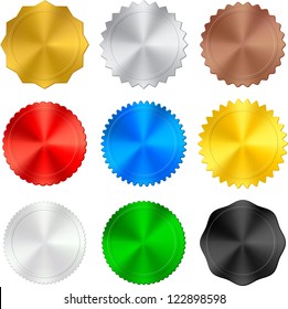 metallic badges