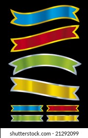 Metallic banners. CMYK mode. Global colors. Easy colors change.