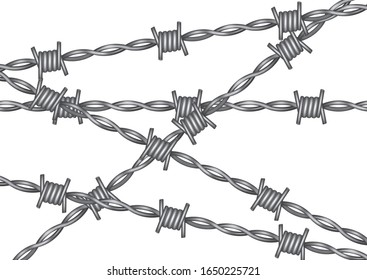Metallic barbed wire. vector illustration