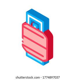 Metallic Barrel Icon Vector. Isometric Metallic Barrel sign. color isolated symbol illustration