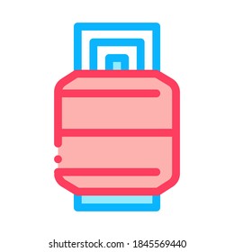 Metallic Barrel Icon Vector. Outline Metallic Barrel Sign. Color Isolated Contour Symbol Illustration