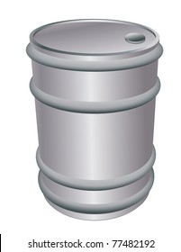 Metallic barrel isolated on white