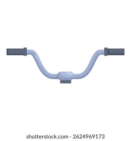 Metallic bicycle handlebar with black rubber grips, enabling the cyclist to steer and maintain balance