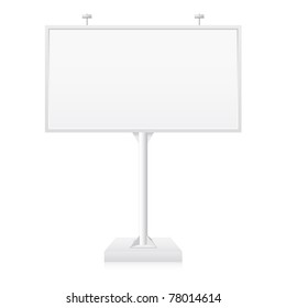 Metallic billboard with place for your text. Illustration on white background