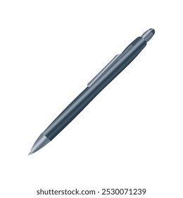  metallic black Ballpoint pen vector illustration isolated