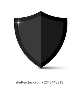 Metallic black shield. Vector illustration. Eps 10.