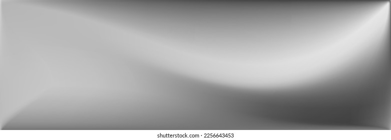 Fondo metálico de diseño moderno en blanco y negro. Ilustración vibrante de superficie suave. Malla de gradiente ondulada ondulada de color gris monocromático. Malla de gradiente ondulada de aluminio. Fondo Borroso De Plata Gris.
