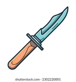 Metallic blade at the edge of danger icon isolated