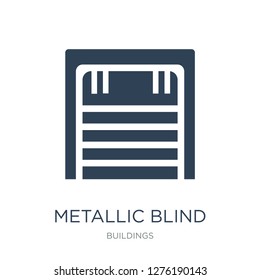 metallic blind icon vector on white background, metallic blind trendy filled icons from Buildings collection, metallic blind vector illustration