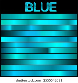 metallic blue gradient palette vector background collection..