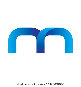 metallic blue letter m