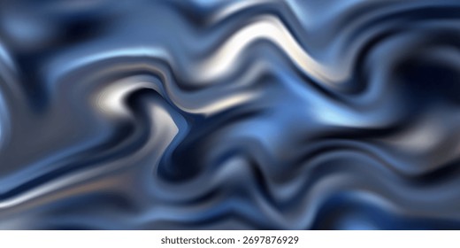 Metallic Blue Liquid Marble Abstract Background