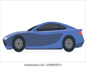 Metallic blue sports car, rear view non-existent car design, full generic, tail lights detail- with grunge overlay.