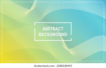 metallic blue and yellow shiny gradient abstract background with frame and wavy line pattern. modern and colorful. used for backdrop, wallpaper, homepage, banner of copy space