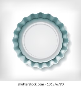 Metallic bottle cap on white background