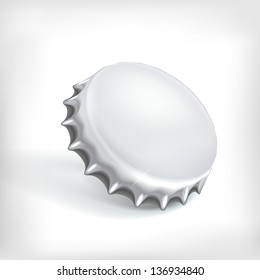 Metallic Bottle Cap On White Background