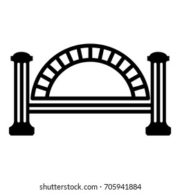 Metallic bridge icon. Simple illustration of metallic bridge vector icon for web