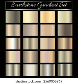 Metallic bronze gradient collection. Vector shiny bronze Gradient background set.