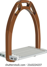 Metallic brown-silver stirrup. Vector illustration