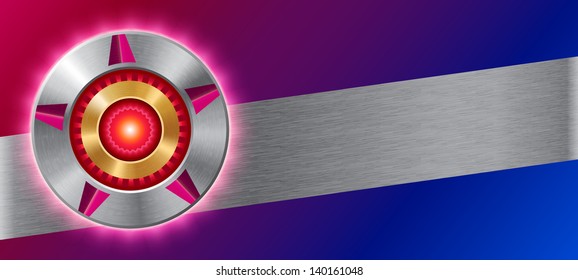 metallic buckler with golden ring and pink star