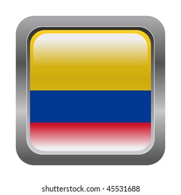metallic button in colors of Colombia