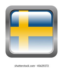 metallic button in colors of Sweden