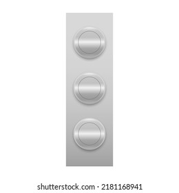 metallic buttons set isolated on white background