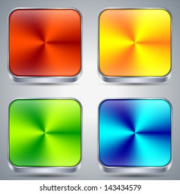 Metallic buttons vector set