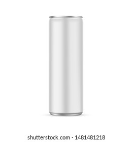 Metallic can mockup isolated on white background. Vector illustration