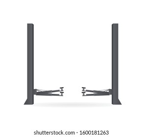 Metallic car lift. vector illustration
