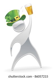 Metallic cartoon mascot character St. Patrick's Day concept