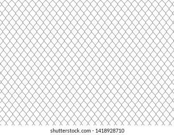 Metallic Chain Fence. Vector Illustration