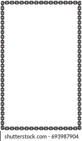 Metallic chain frame on a white background,Vector illustration