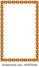 Metallic chain frame rust on a white background,Vector illustration