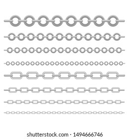 Metallic chain vector design illustration isolated on white background