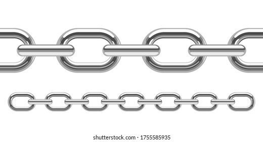 Metallic chain vector design illustration isolated on white background