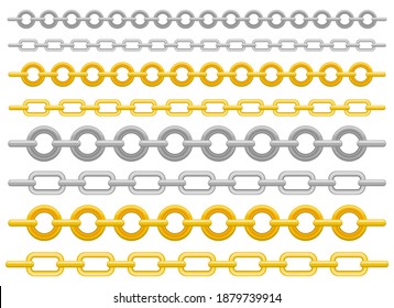 Metallic chain vector design illustration isolated on white background