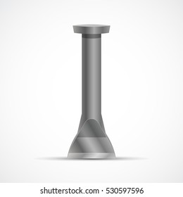 Metallic chisel with a wide edge. Tool for felling metal and stone. Vector illustration