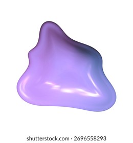 Bolha metálica cromada 3D com superfície líquida. Design Y2K abstrato com forma 3D brilhante e acabamento de bolha líquida cromado suave.