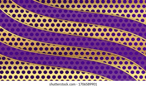 Metallic chrome golden grid violet elegant realistic geometric abstract modern frame vector background hi-tech techno futuristic rippled decoration, luxury strong design for web and print template