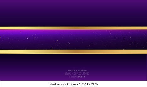 Metallic chrome golden violet purple elegant realistic geometric abstract modern frame vector background hi-tech techno futuristic rippled decoration, luxury strong design for web and print template