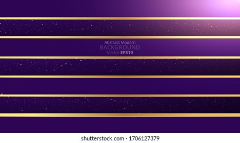 Metallic chrome golden violet purple elegant realistic geometric abstract modern frame vector background hi-tech techno futuristic rippled decoration, luxury strong design for web and print template
