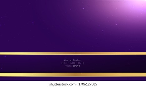Metallic chrome golden violet purple elegant realistic geometric abstract modern frame vector background hi-tech techno futuristic rippled decoration, luxury strong design for web and print template