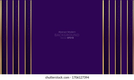 Metallic chrome golden violet purple elegant realistic geometric abstract modern frame vector background hi-tech techno futuristic rippled decoration, luxury strong design for web and print template