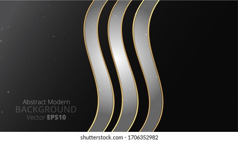 Metallisches Chrom silberschwarz elegante geometrische abstrakte moderne Rahmen Vektorillustration Hintergrund High-Tech futuristische rippled Dekoration, luxuriöses starkes Design für Web-und Print-Vorlage