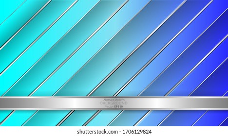 Metallic chrome silver blue turquoise elegant realistic geometric abstract modern frame vector background hi-tech techno futuristic rippled decoration, luxury strong design for web and print template