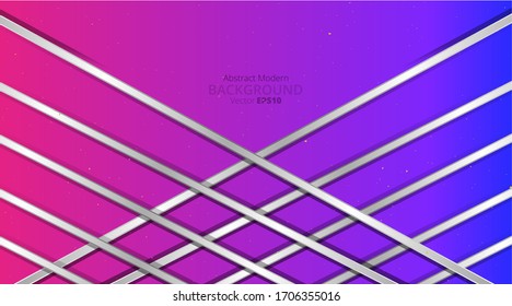 Metallic chrome silver pink blue elegant realistic geometric abstract modern frame vector background hi-tech techno futuristic rippled decoration, luxury strong design for web and print template